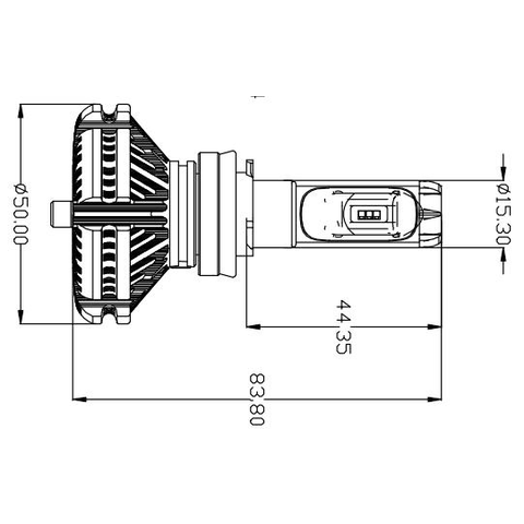Car LED Headlamp Kit UP-X3HL-H11W-6000LM (H11, 6000 lm, cold white) Preview 1