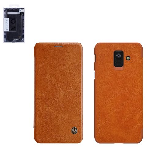 Funda Nillkin Qin leather case puede usarse con Samsung A600 Dual Galaxy A6 (2018), marrón, libro, plástico, cuero PU, #6902048157897 Vista previa  1