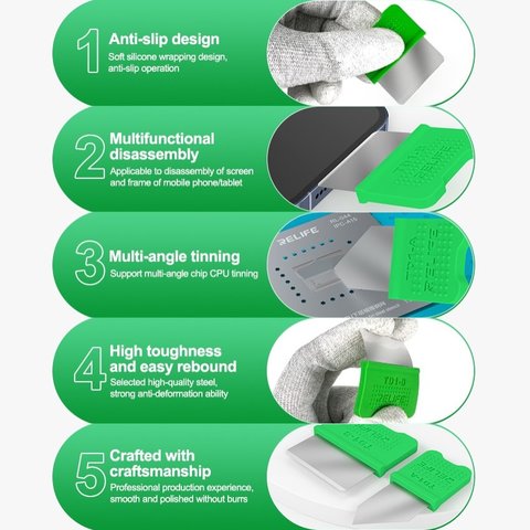 Espátula RELIFE  TD1-B, para desensamblar dispositivos móviles, metal Vista previa  4