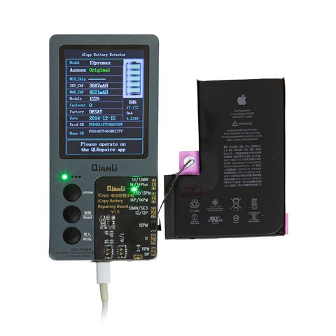 Batería puede usarse con iPhone 12 Pro Max, Li-ion, 3.83 V , 4500 mAh, mayor capacidad, (A2466), original IC Vista previa  1