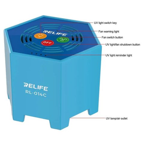Ультрафиолетовая лампа RELIFE RL-014C, с вентилятором, с аккумулятором, 2in1 Превью 5
