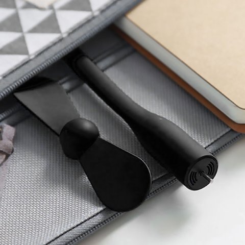 Вентилятор Mini, чорний, мобільний, USB тип-A Прев'ю 6
