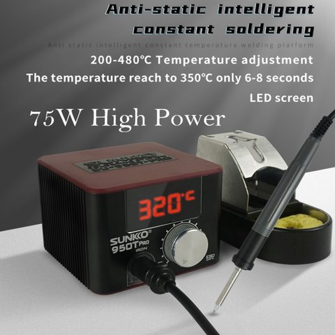 Паяльна станція SUNKKO 950T Pro, цифрова, 75 Вт, чорна Прев'ю 1