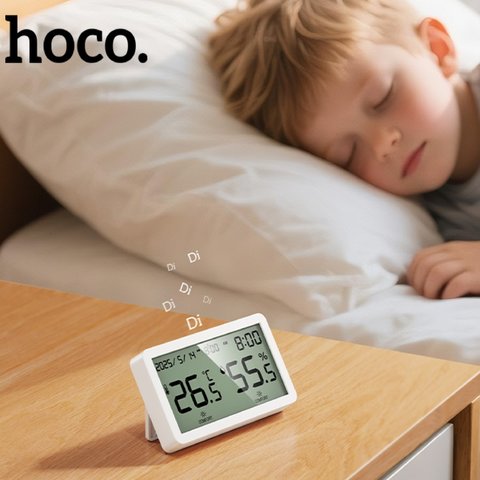Датчик температури та вологості Hoco HX42, білий, кімнатний, #6942007661270 Прев'ю 2