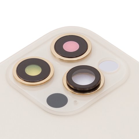 Задняя панель корпуса для iPhone 12 Pro, золотистая, со стеклом камеры, small hole Превью 1