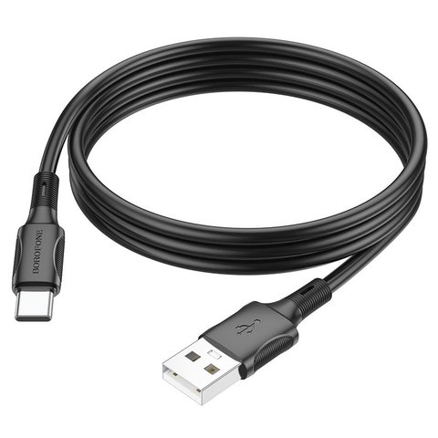 USB кабель Borofone BX80, USB тип-C, USB тип-A, 100 см, 3 A, черный, #6974443385229 Превью 1
